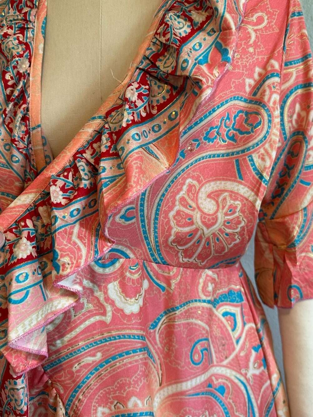 Spell & The Gypsy Collective Paisley Ruffle Wrap Maxi Dress. TAG MISSING! - Picture 8 of 9